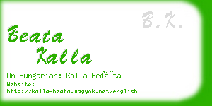 beata kalla business card